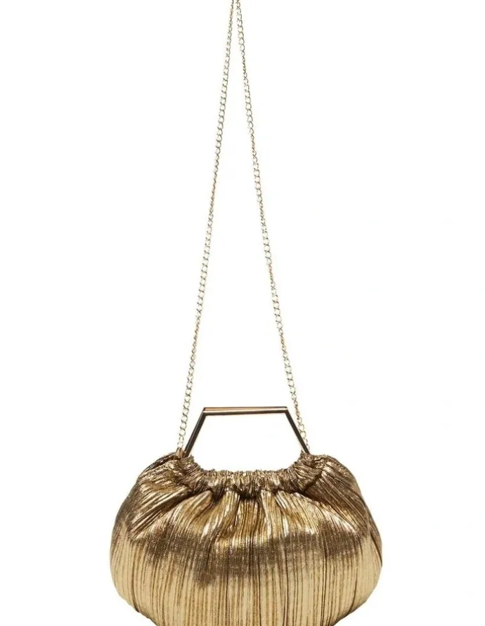 Nina Allison Bag in Dark Gold Pleat