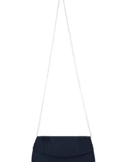 Nina Avis Bag in Navy Satin Pleat