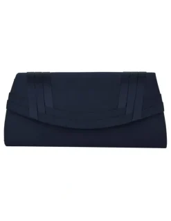 Nina Avis Bag in Navy Satin Pleat