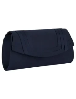 Nina Avis Bag in Navy Satin Pleat