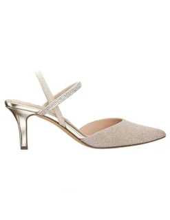 Nina Billie Heeled Shoes in Platino Vinyl Glitter