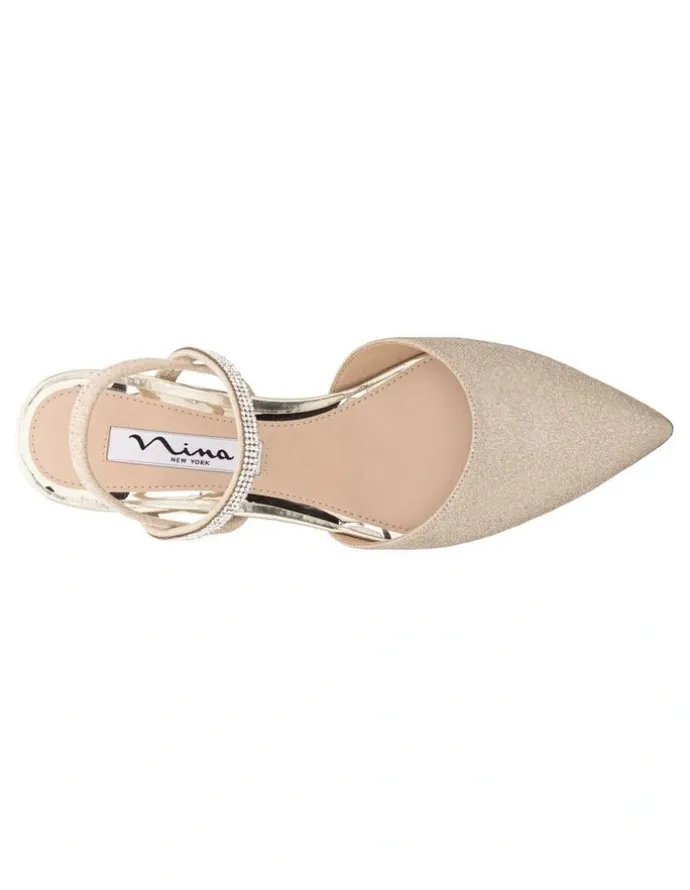 Nina Billie Heeled Shoes in Platino Vinyl Glitter