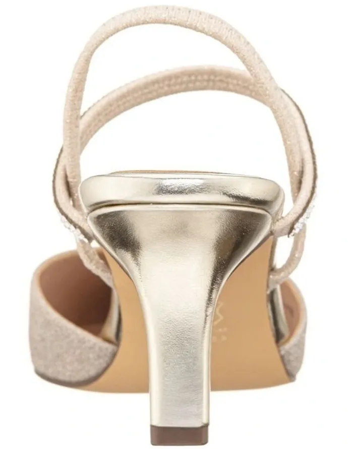Nina Billie Heeled Shoes in Platino Vinyl Glitter