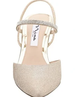 Nina Billie Heeled Shoes in Platino Vinyl Glitter