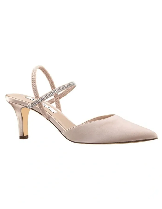 Nina Billie Heeled Shoes in Pearl Rose Satin