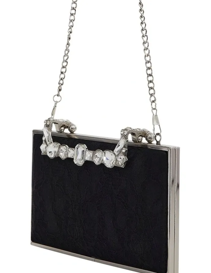 Nina Boujee Bags in Black Lace