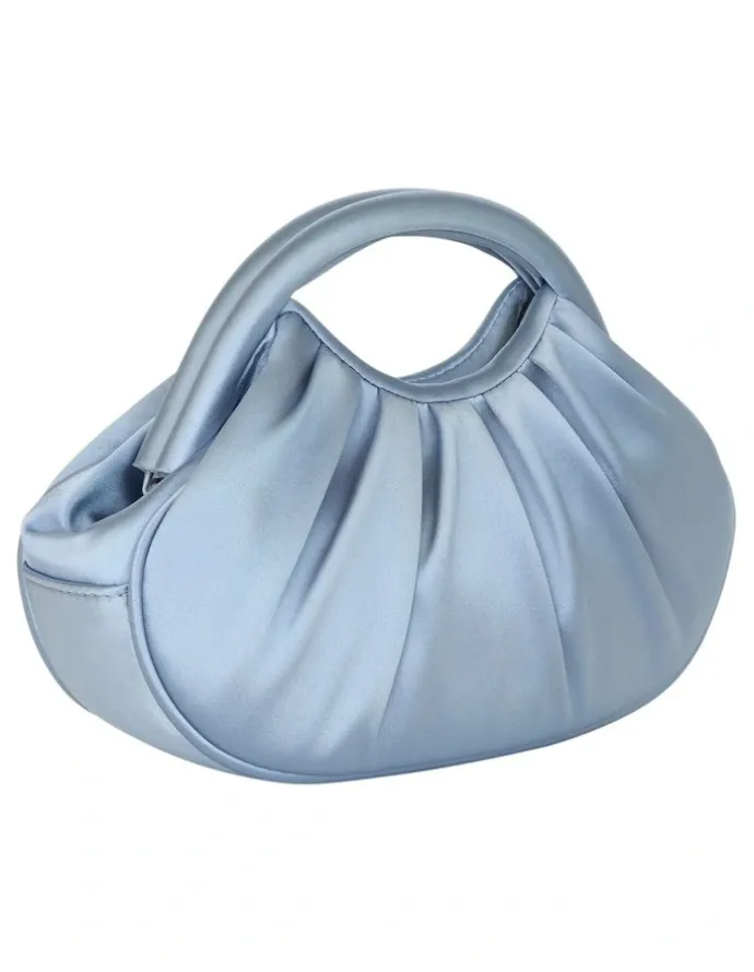 NINA Bren Bag in Icy Blue Satin