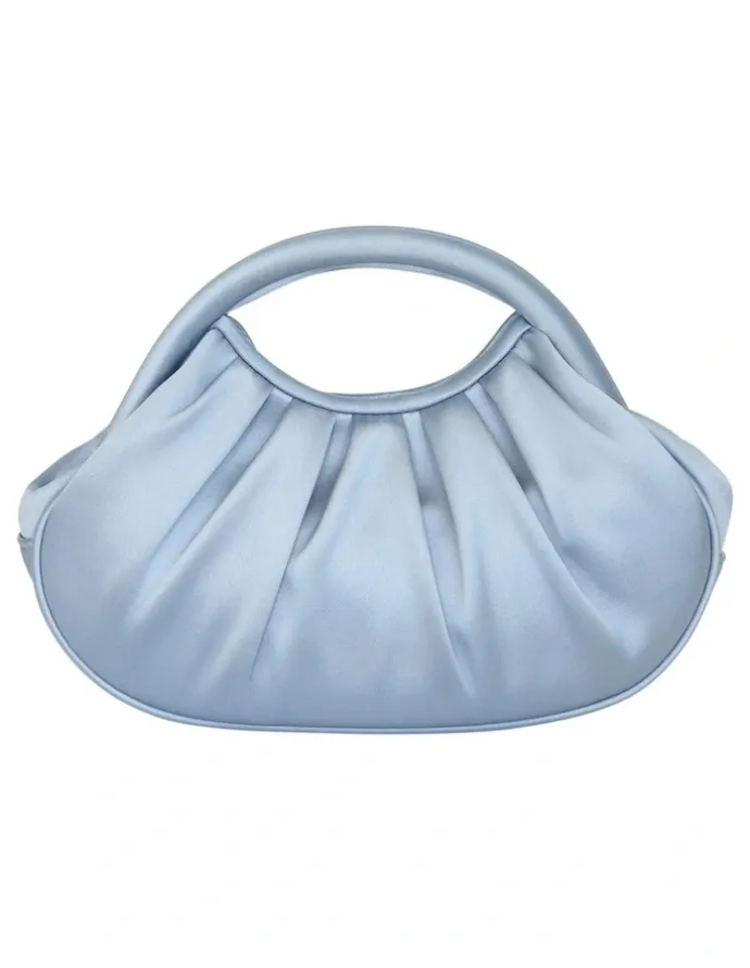 NINA Bren Bag in Icy Blue Satin