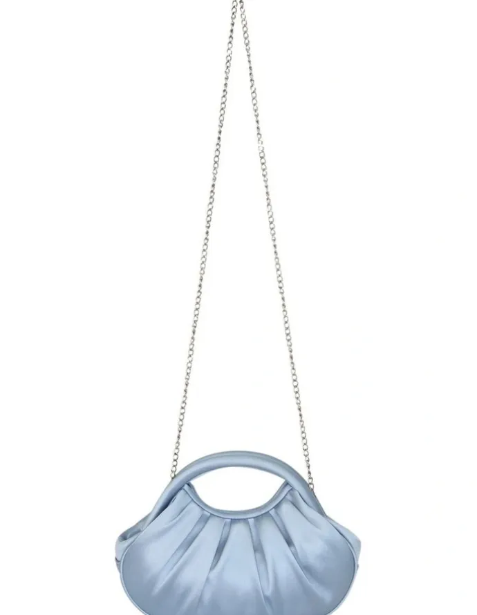 NINA Bren Bag in Icy Blue Satin