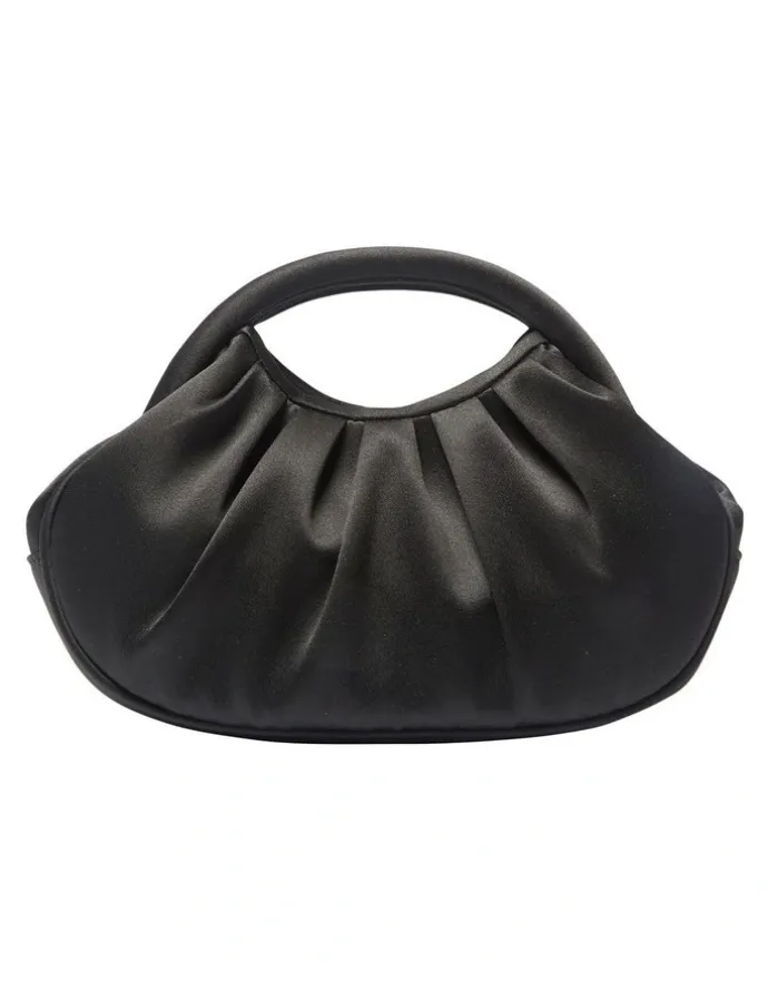 Nina Bren Evening Bag in Black Satin