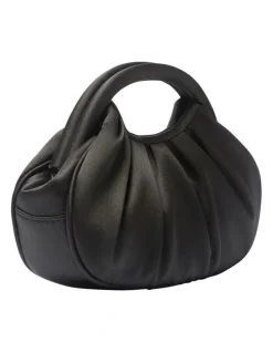 Nina Bren Evening Bag in Black Satin