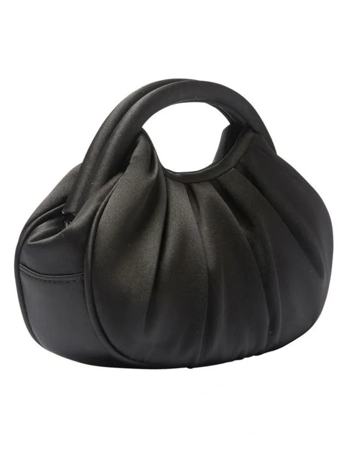 Nina Bren Evening Bag in Black Satin
