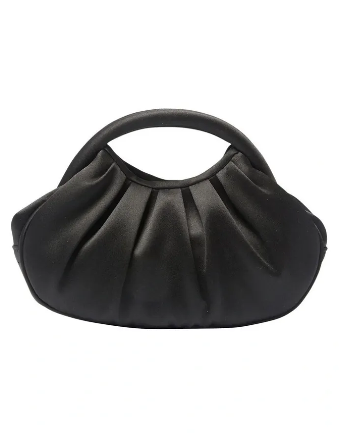 Nina Bren Evening Bag in Black Satin