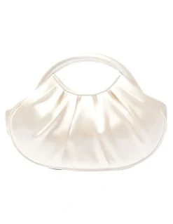 Nina Bren Evening Bag in Ivory Satin