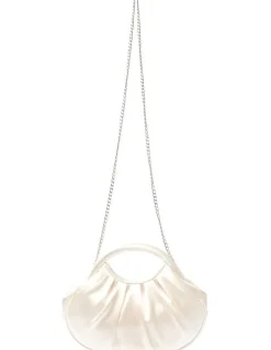 Nina Bren Evening Bag in Ivory Satin