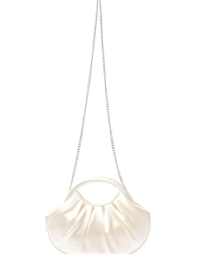 Nina Bren Evening Bag in Ivory Satin