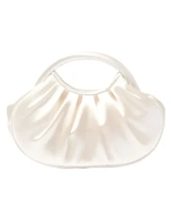 Nina Bren Evening Bag in Ivory Satin