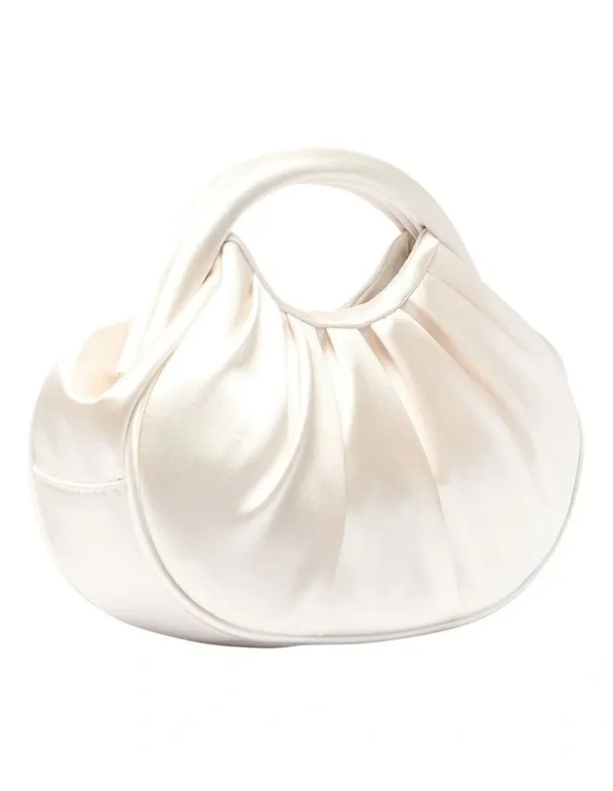 Nina Bren Evening Bag in Ivory Satin