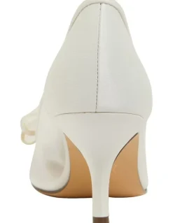 Nina Brite Ivory Satin Heeled Shoes