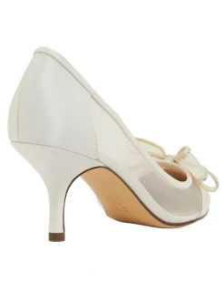 Nina Brite Ivory Satin Heeled Shoes