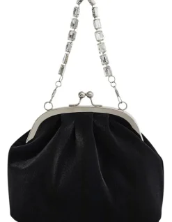Nina Elsbeth Bags in Black Metallic Shine