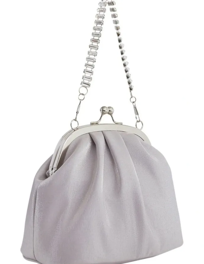 Nina Elsbeth Bags in Silver Metallic Shine