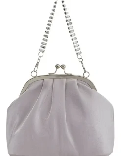 Nina Elsbeth Bags in Silver Metallic Shine
