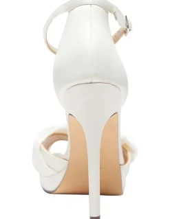 Nina Flosie Sandals In Ivory Lustre Satin