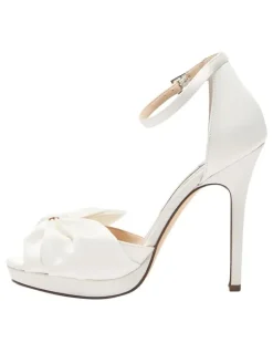 Nina Flosie Sandals In Ivory Lustre Satin