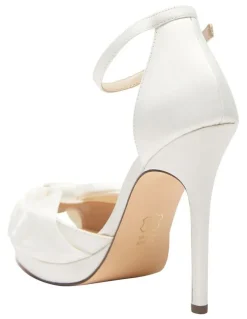 Nina Flosie Sandals In Ivory Lustre Satin