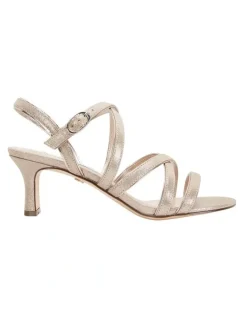 Nina Genaya Taupe Reflective Suede Sandal