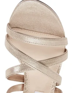 Nina Genaya Taupe Reflective Suede Sandal