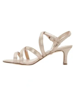 Nina Genaya Taupe Reflective Suede Sandal