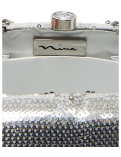 Nina Getty Bag in Silver Sequin