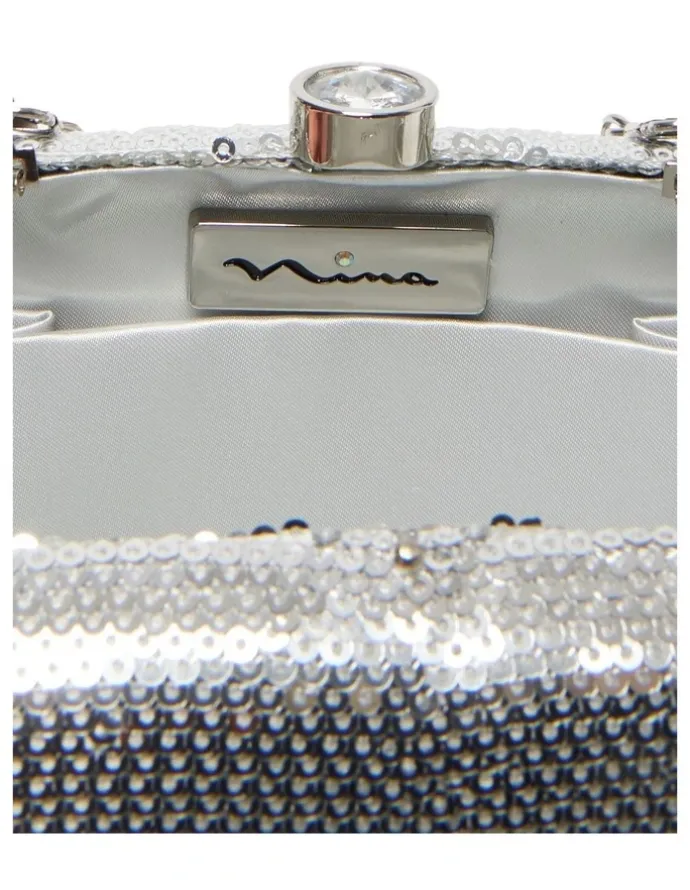 Nina Getty Bag in Silver Sequin