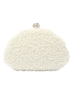 Nina Hera Evening Bag in Ivory Beads