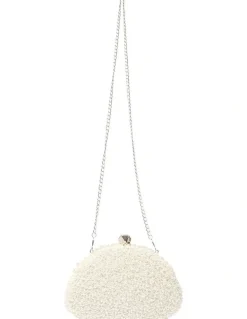 Nina Hera Evening Bag in Ivory Beads