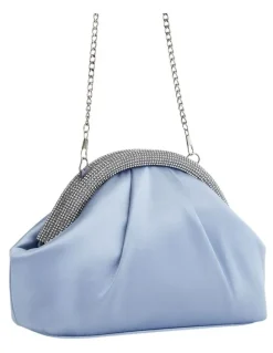 Nina Jane Bags in Icy Blue Satin