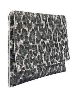 Nina Kimora Bag in Black Leopard Crystal