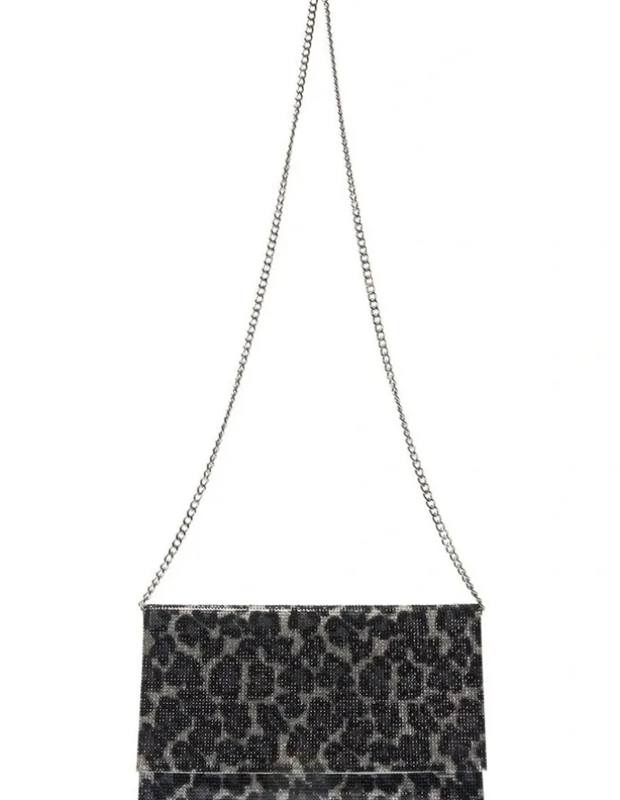 Nina Kimora Bag in Black Leopard Crystal