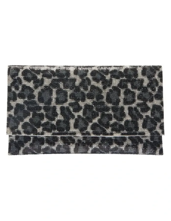 Nina Kimora Bag in Black Leopard Crystal