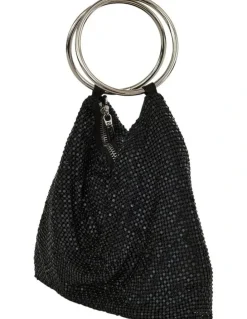 Nina Mesh Lia Bag in Black/Black