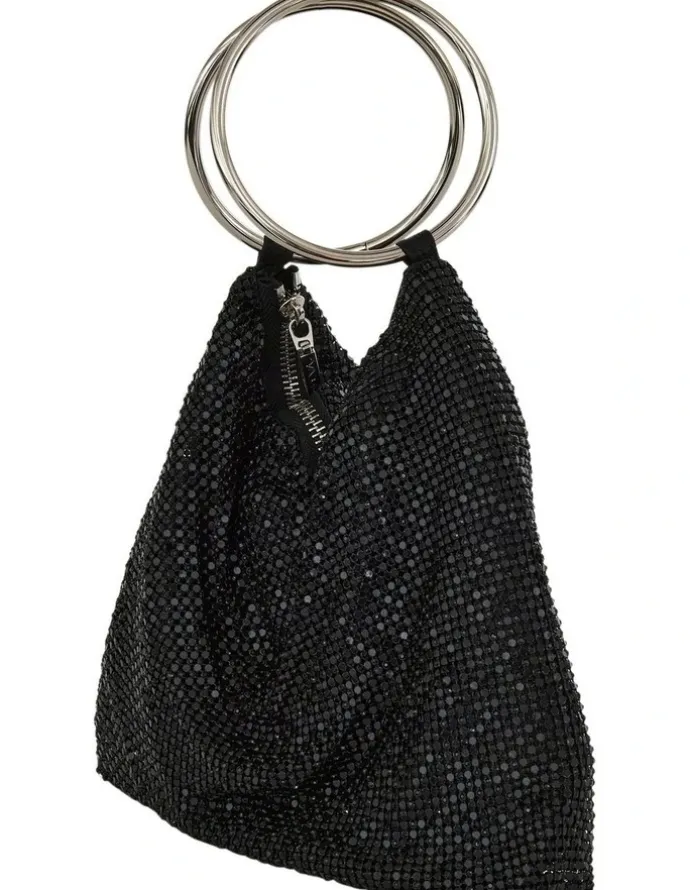 Nina Mesh Lia Bag in Black/Black