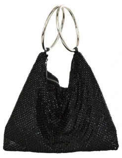 Nina Mesh Lia Bag in Black/Black