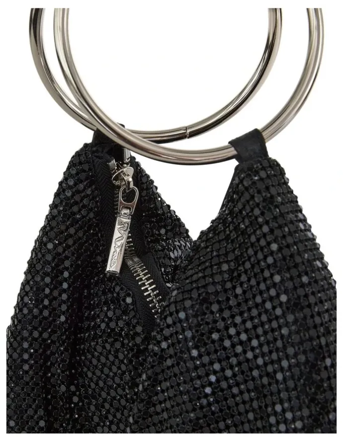 Nina Mesh Lia Bag in Black/Black
