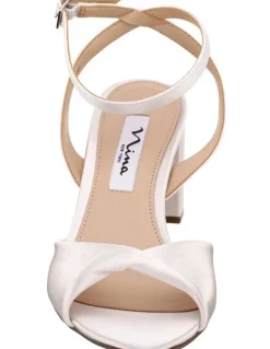 Nina Nigelia Sandals in Ivory Crystal Satin