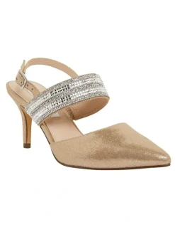 Nina Nina Taupe Reflective Suede Pump