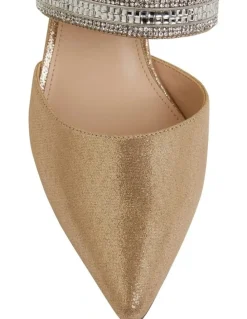 Nina Nina Taupe Reflective Suede Pump