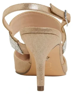 Nina Nina Taupe Reflective Suede Pump