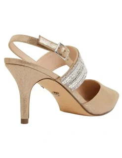 Nina Nina Taupe Reflective Suede Pump